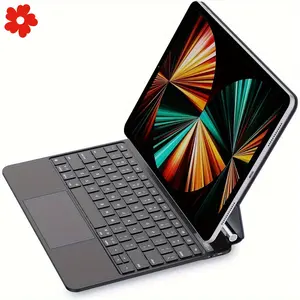 New Ipad Pro Case Keyboard White Trackpad Battery Percentage Keyboard & Mouse