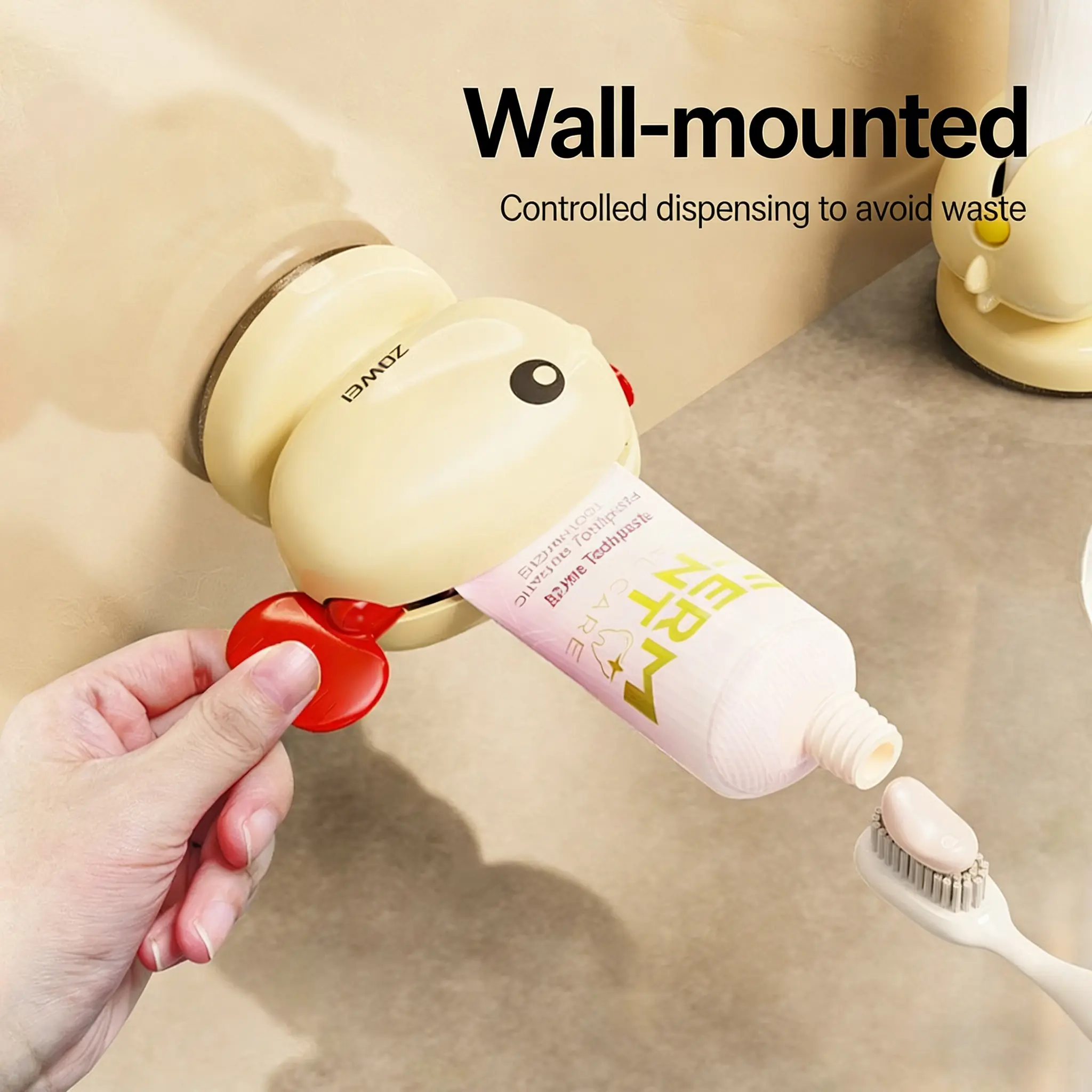 【2026 Newly Upgraded】BecvtozStainless Steel Squeeze Toothpaste Device Practical Squeezer Toothpaste Holder Presser Portable Squeeze Facial Cleanser Toothpaste Clip Stand Hands-Free