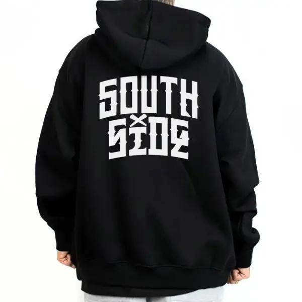 SouthSide Style Chicano Clothes Chicana Cholo Chola Style Clothing Unisex Hoodie Medium Heavy Sweatshirt for Men & Women Streetwear Menswear Oversized Top Cotton