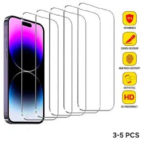 [3-5 Pack] 9H Tempered Glass Screen Protector for iPhone 17 16 15 14 13 12 11 - Ultra-Thin High-Clarity Impact Film - Bubble-Free Easy Install - For Pro, Pro Max, Plus, Air, & mini Models