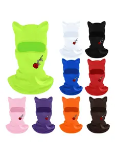 Flower Print Ski Mask for Men & Women, Kitty Ski Mask, Funny Design Ear Warmer Balaclava, Outdoor Sports Face Covering, 3pcs/2pcs/1pc Set