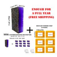 Turmeric Soap Set (6 Bars) + XXXL Lavender Soap