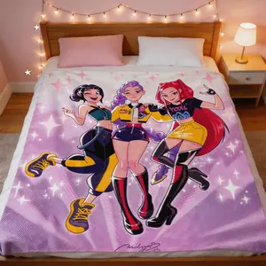 K-Pop Hunters Blanket, Soft Warm Trendy Throw for Fans, Perfect Gift for K-Pop Lovers, Suitable for both children and adults It is an excellent gift for children, family and friends