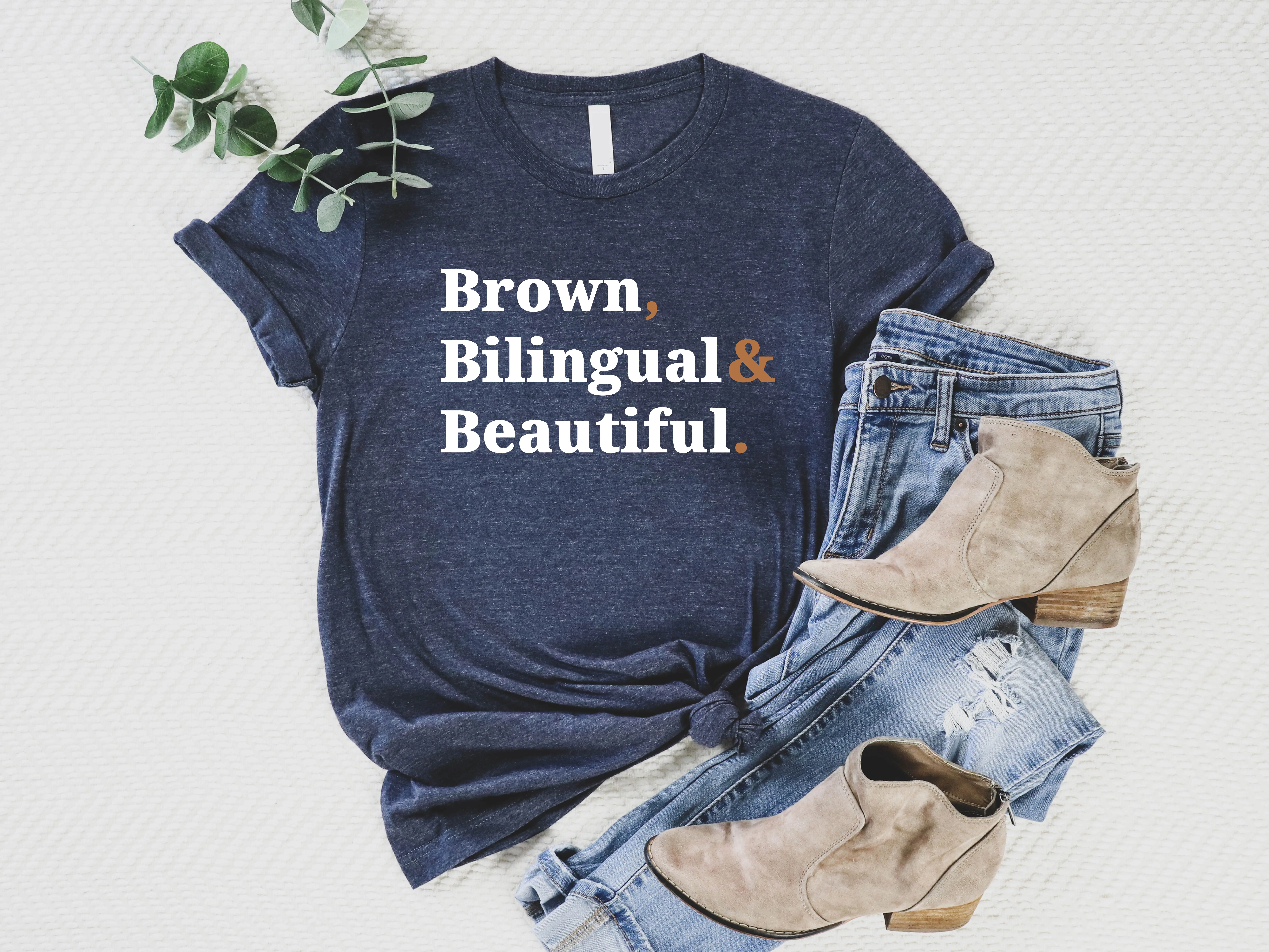 Brown Bilingual And Beautiful T-shirt, Hispanic Heritage Month Shirt, Latina Women Tee, Feminist Latina T-shirt, Mexican Ladies Shirt, Spanish Woman Tee shirtslatinas