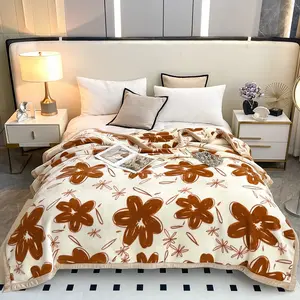 Double-Layer Thickened Raschel Viscose Ultra-Soft Cloud Blanket, Modern Business Style, Multiple Sizes, Bedroom RV Use