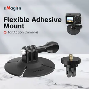 Flexible Adhesive Helmet Mount for GoPro Hero Series or DJI Osmo Action 6/5Pro/4/3/360/Pocket 3/Nano or Insta360 X5/4/3/2/AcePro2/1/Go 3/3S/Ultra, Perfet for Holiday Travel and Outdoor Sports, Wide Compatibility | Ideal Gift | Wide Compatibility