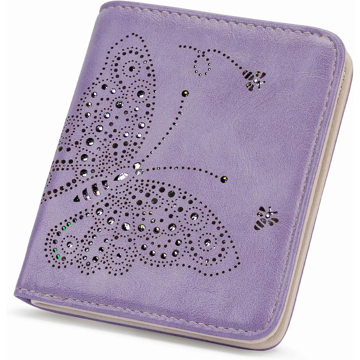 Small RFID Wallet Women Ultra Thin Slim Womens Wallet Mini Compact Bifold Pocket Ladies Wallets for Women LIGHT-PURPLE