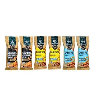 IChoose Cashews Variety Pack 2oz Snack Packs Sea Salt Black Pepper and Unsalted Gluten Free Plant-Based Protein Travel Office Snacks