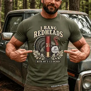I Bang Redheads Turkey Hunting T-Shirt, Funny Hunter Tee, Turkey Season Shirt, Gift for Hunters, Gobbler Hunting Shirt, Outdoorsman Tee, Menswear Top