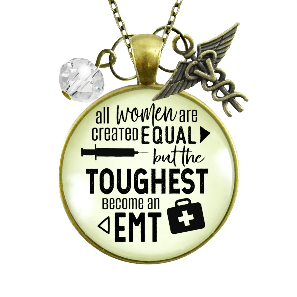 EMT Necklace Women Created Equal But EMTS Medical Gift Graduate Charm Jewelry