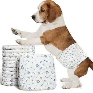 48-piece pack of super-absorbent male dog diapers - Leak-proof disposable male dog pads - Quick-dry gel technology, pet diapers - Abdominal pads for incontinence treatment and training