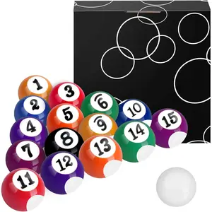 2.5cm/0.98inch 16Pcs Mini Billiard Balls Set, Children's Pool Balls for Kid's Table, Indoor Game Toy for Kids and Adults