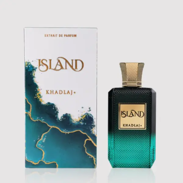 Khadlaj Island 3.4oz 100ml Extrait De Parfum Unisex Fragrance for All with Elegant Green Packaging