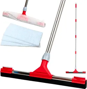 Heavy Duty Floor Squeegee for Garage, Pool & Tile Floors – 17.3" EVA Foam Blade with 62" Extendable Handle