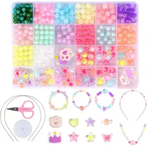 500pcs Glass Beads Kit, 6-10mm Vibrant Candy Color Beads, Perfect for Bracelets, Jewelry, Keychains, Craft Accessories, Fashion Gifts