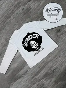 Men's Slim-Fit Long Sleeve T-Shirt, Casual Fashion Print Tee, All-Season Wear, Street Style, Unisex Design, Young College Trend, Streetwear