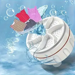 [Mini Portable Washing Machine] 1 Mini Portable Plastic Washing Machine, Small-Capacity Portable Washer, Mini Sock and Underwear Cleaning Tool, Underwear Washer, Compact Foldable Cleaning Machine for Lazy People, the Perfect Gift for College Students and