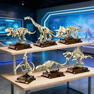 Dinosaur Fossil Museum Collection Building Blocks Set DIY Assembly Home Desktop Decoration Surprise Birthday Gift