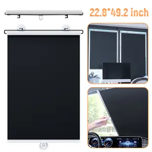 Vehicle-mounted automatic retractable sunshade: 58*125 black titanium silver full shading Vehicle-mounted automatic retractable sunshade: 58*125 black titanium silver full shading