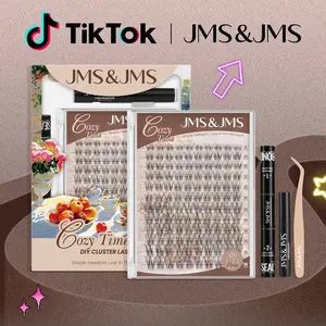 Flora Kit l JMS&JMS Natural Eyelash Cluster DIY Lash Extensions at Home Makeup Cosmetic with Natural Lash Look April Springtok