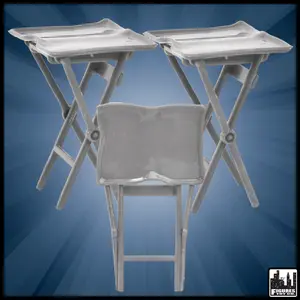Set of 3 Silver TV Trays for WWE & AEW Wrestling Action Figures Set of 3 Silver TV Trays for WWE & AEW Wrestling Action Figures