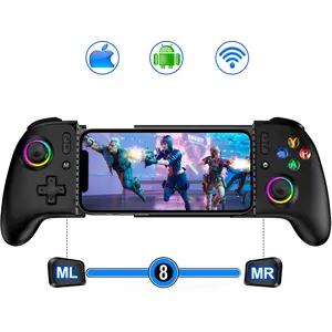 BEBONCOOL Mobile Gaming Controller,Compatible with iPhone 16/15 & Android,with Hall Triggers/Joysticks,with Programmable/Hall Effect Joysticks & Analog Triggers/Adjustable Light/Turbo