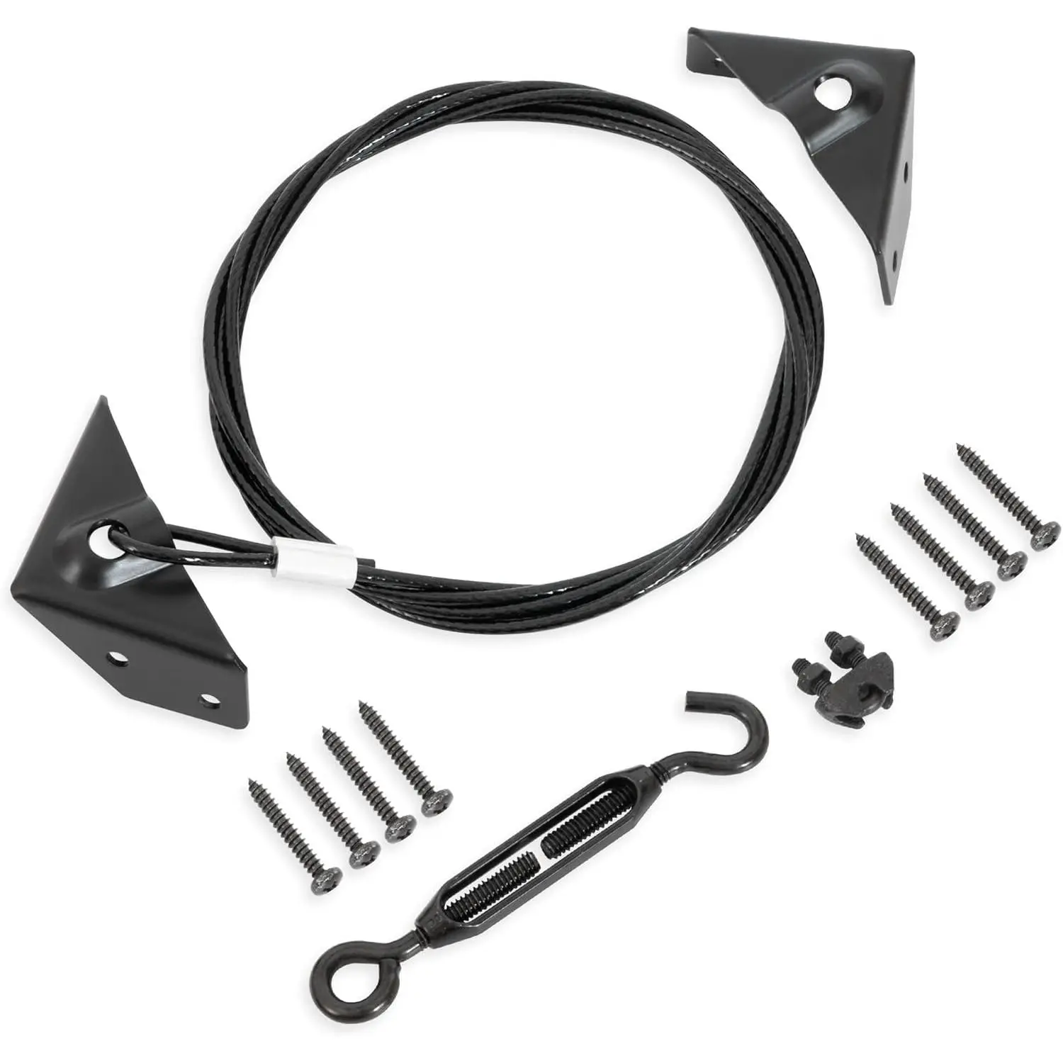 Anti Sag Gate Kit for Wooden Fence, Gate Tensioner Cable Kit, Anti-Sag Gate Support Cable Kit, Steel Fence Door Repair Kit for Wood Door, Gate Frame Kit Hardware, Black