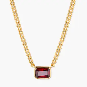 Jane Birthstone Necklace in Gold by Brook and York
