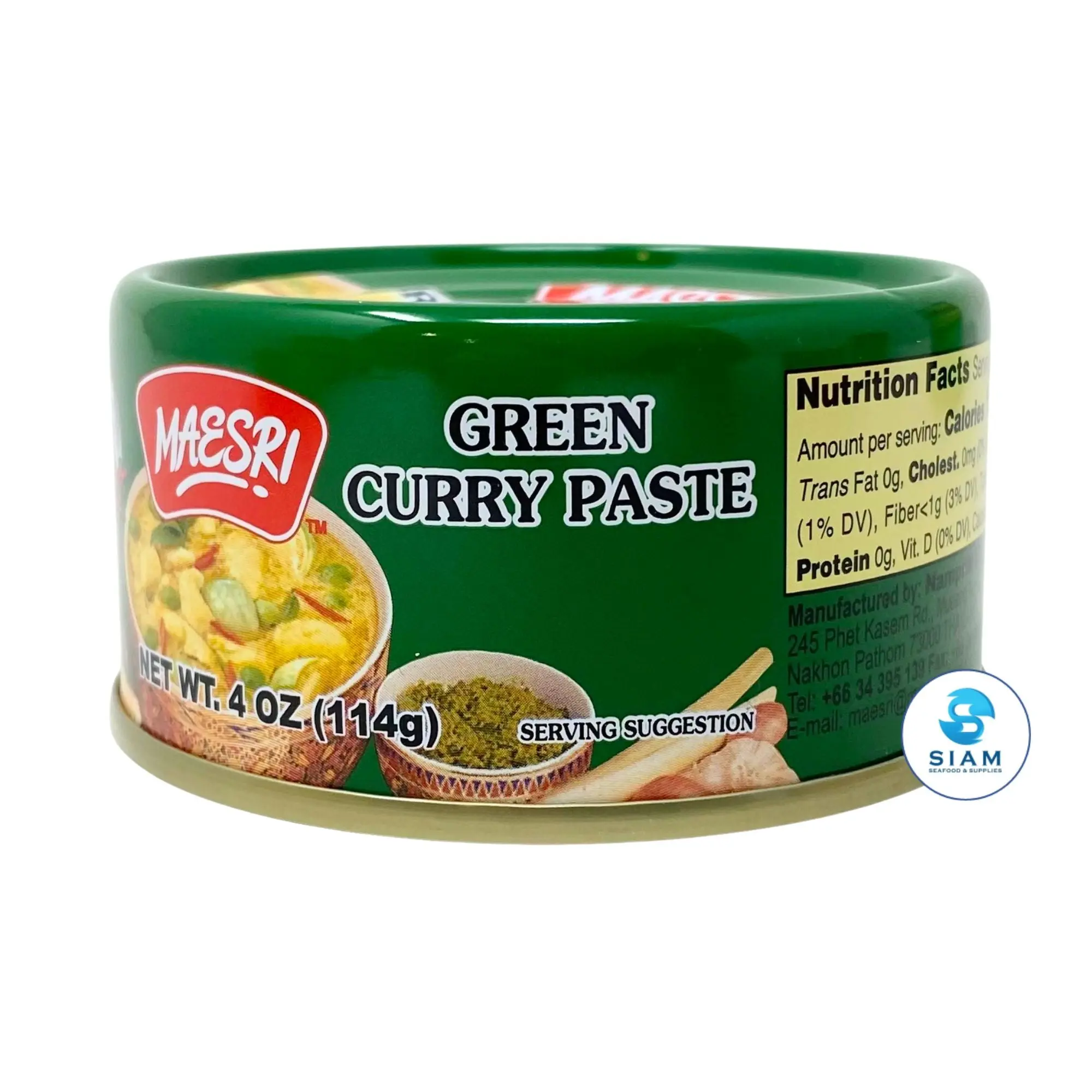 MaeSri Green Curry Paste, Vegan & Gluten-Free (4 oz) น้ำพริกแกงเขียวหวาน แม่ศรี