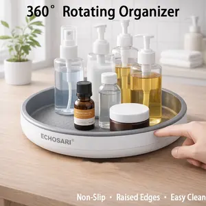 Lazy Susan Organizer for Cabinet, 25cm/30cm Rotating Turntable Tray, Non-Slip Spice Rack for Kitchen Countertop, Fridge Storage