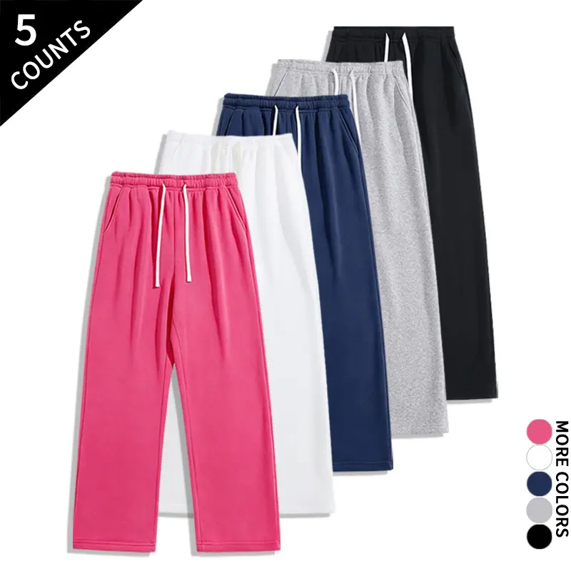 Men's 5-Pack High-Waisted Wide-Leg Athletic Pants, Loose-Fit Casual Training Bottoms, Oversized Sweatpants for Men, Ideal for Streetwear Outfits