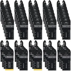 55PCS Oscillating Saw Blades, Professional Universal Titanium Multitool Blades for Wood Plastics Metal, Quick Release Multi Tool Kits Fit Dewalt Ryobi Milwaukee Rockwell Fein Makita gift