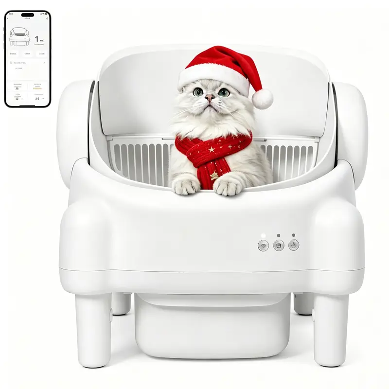 Best Seller | ECORUI Open-Top Automatic Litter Box, Smart Self Cleaning Box with Infrared & Gravity Safety Sensors, 2.4G WiFi Data,#Summervibes #petlovers
