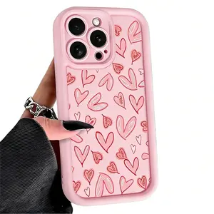 Romantic Heart Case for iPhone 17 Air 16 15 14 Pro Max 13 12 11 X XS Mini Plus Rugged Durable shockproof Anti-Scratch soft Silicone case