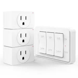 Fosmon Wireless Remote Control Electrical Outlet Switch (3 Outlets) - ETL Listed, 15A 125V 1875W, Remote Light Switch Plug with Braille On/Off Marks for Lamps, Fans
