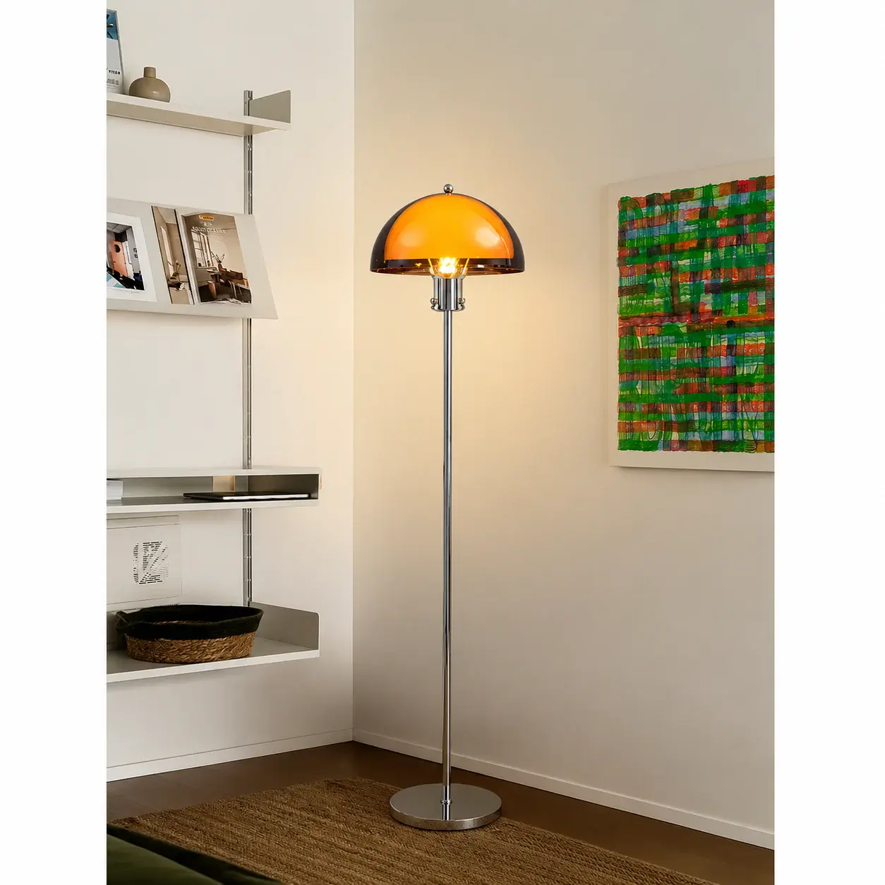 Modern Amber Acrylic Floor Lamp, Nordic-style Reading Lamp, Bauhaus-style floor Lights, 3 Color Temperatures