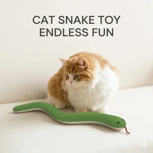 Plush Snake Cat Toy, Interactive Cat Chew Toy with Crinkle Sound, Boredom Relief for Indoor Cats, Soft Kitten Teething Toy