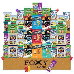 Foxy Fane 40 count Gluten-Free Healthy Snack Box - Premium Holiday, Christmas & New Year Gift Care Package full of Chips, Nuts, Bars, Popcorn - Bulk Bundle of Delicious Gluten Free Treats (40 Snacks)