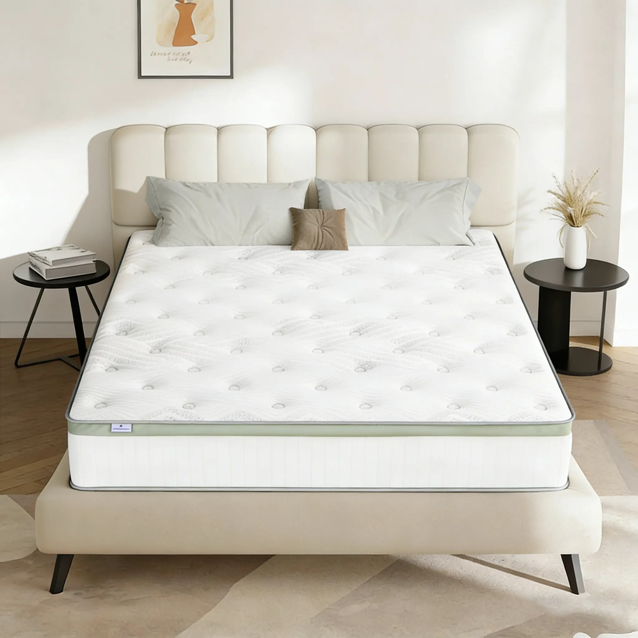 Queen Mattress 10 Inch | Queen Size Hybrid Mattresses in a Box | Medium Firm Feel Memory Foam and Individual Pocket Springs | Fiberglass Free Bed Matress | Breathable | CertiPUR-US | Upgrade
