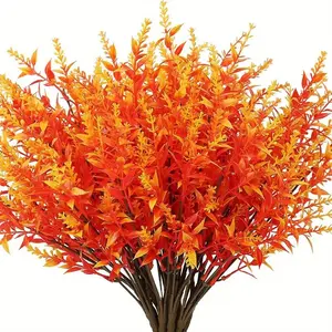 Artificial Fall Flowers, Faux Autumn Plants, Vibrant Fake Flowers for Indoor & Outdoor Decoration, Home Garden Fireplace Decor, Fruit