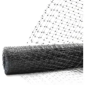 Fencer Wire Vegetable, Tree, Fruit Netting 7 ft. x 100 ft. x 3/4 in. Black Plastic Bird Netting
