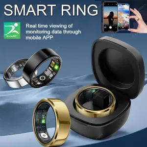 Touch Smart Ring Blood Pressure Heart Rate Sleep Monitoring Smartring IP68 & 5ATM Waterproof Multi-sport Mode Smartring Man Women