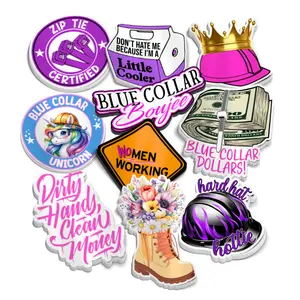 Girly Hard Hat Stickers - 10 Pack Must Have Stickers for Blue Collar Girls