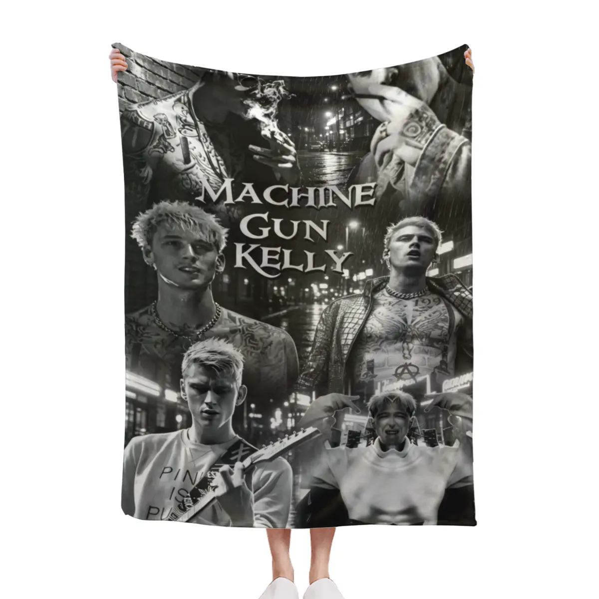 Vintage black-and-white film grain filter. The dimly lit street at night has rich layers of light and shadow. Suitable for dark gothic, punk-style boys' rooms, music collection display corners, with a cool and sophisticated photo effect. 30x40-60x80inch