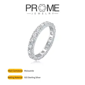 （J003）S925 Silver Synthetic Moissanite Ring