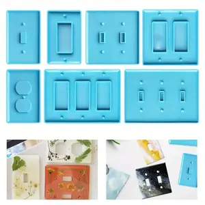 7Pcs Light Switch Cover Resin Molds Silicone Mould for Epoxy Resin Switch Plate DIY Crafts Home Decor Easy-Remove Reusable Smooth Interiors 4.92x2.95 4.72x4.72 6.69x4.84 Inches