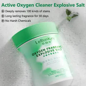 Lerunkey Active Oxygen Laundry Detergent Powder, Explosive Salt Laundry Powder Clothing Cleaner, 600g Bio Enzyme Laundry Booster, Removes Stubborn Stains, Sweat, Oil, Blood oil stain, Non-irritating