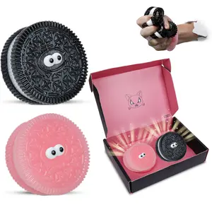 Taba Fidget Squeeze Toys 2Pcs - Ultra-Soft Squishy Stress Relief Toys for Kids Adults, Kawaii Cookies Sensory Toys with Cute Design, Anxiety Relief Party Favors Gifts for Girls & Boys Easter Basket pink