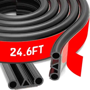 Tonneau Cover Seal, Truck Topper Seal Rubber Weather Stripping with Triple Bulb, Camper Shell Seal Kit Replacement Parts Accessories (24.6Ft)