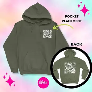 Funny QR Code Hoodie, QR Code Hoodie Fabric Knit